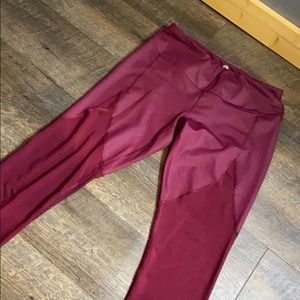 maroon sheer 90 degree leggings